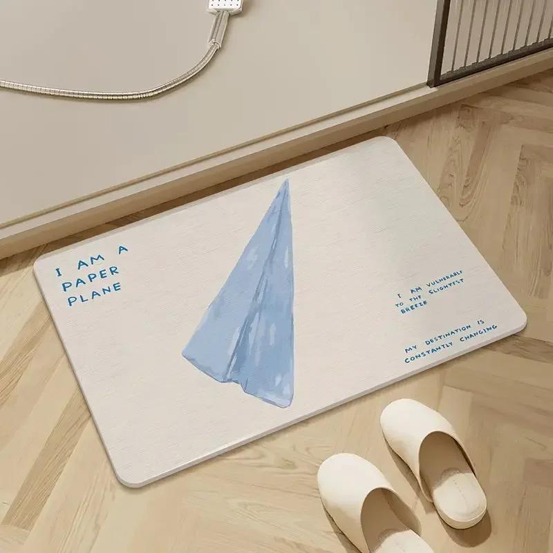 Minimal Hard Diatom Mud Bathroom Absorbent Floor Mat Non-slip Foot Mat Toilet Sink Non-slip Carpet