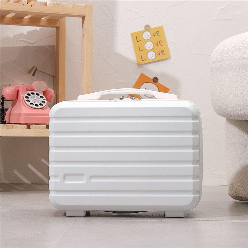 Women' S Mini Hand Luggage Cosmetic Bag, Toiletries Stylish Vintage Suitcase Student, Company Gift Small bianco