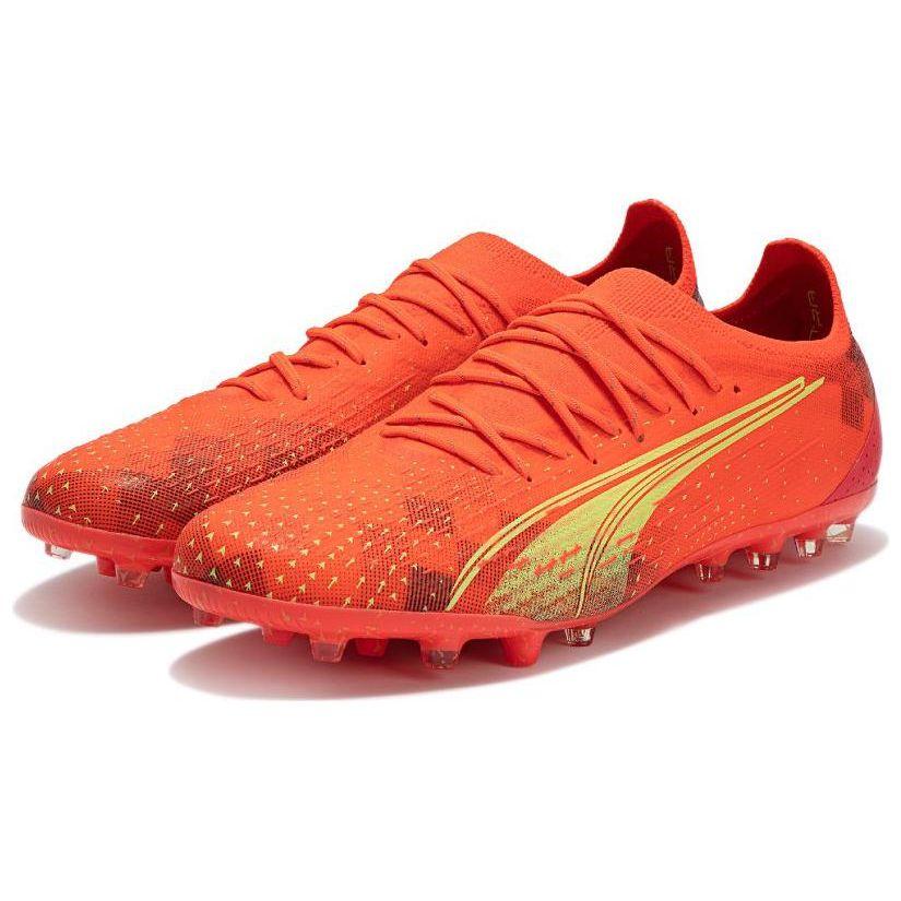 Puma Ultra Ultimate Round Toe Lace-Up MG (Rubber Short Stud) Soccer Shoes Men Soccer Shoes Orange 106897-03