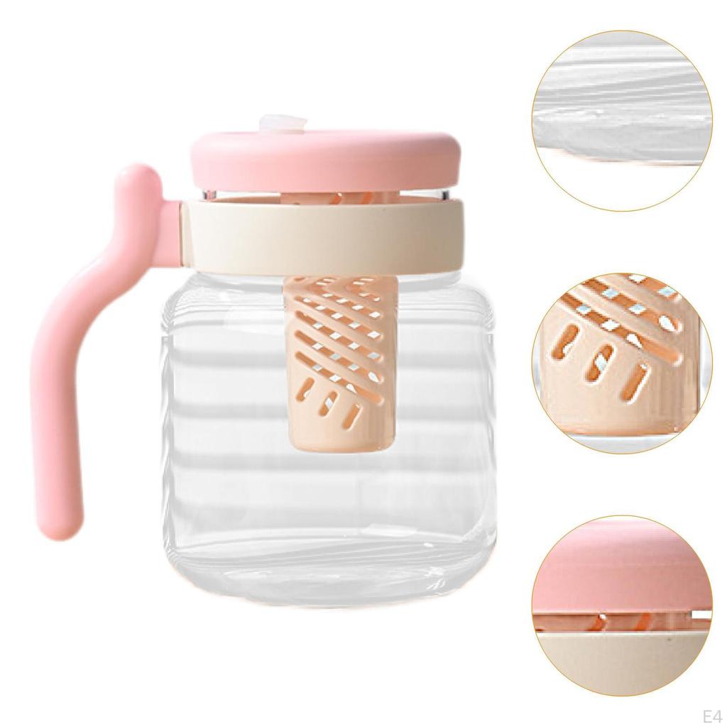 Glass Tea Cup with Infuser Mug 950ml Drinking Cute Leakproof Clear Bottle