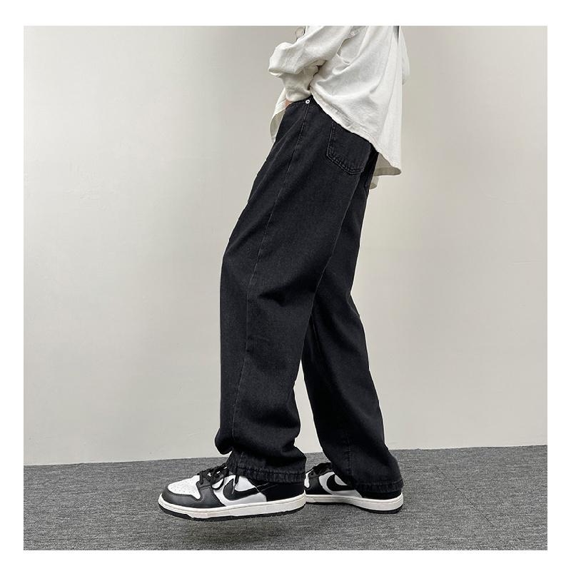 Jeans da uomo a gamba dritta, vestibilità ampia, nuovi pantaloni casual alla moda a gamba larga 2026