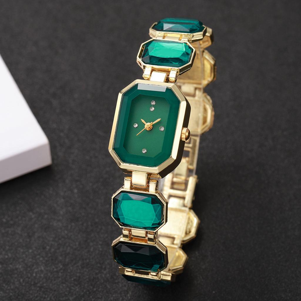 5 Farben Damenuhr Mode Quadratisches Zifferblatt Elegant Vintage Trendige Quarzuhr (Box nicht im Lieferumfang enthalten)