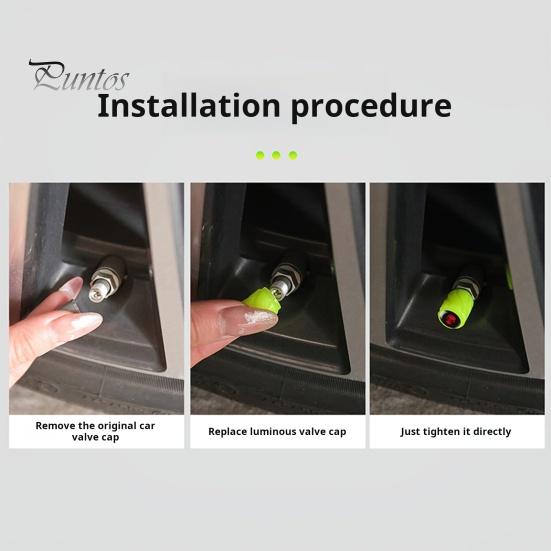 12 buc. Capace universale pentru supapa anvelopei pentru mașină, luminoase, Vizibilitate îmbunătățită, Instalare simplă, Capace universale pentru supape pentru anvelope, pentru exteriorul mașinii