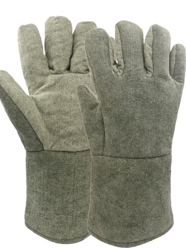 500°C Heat-Resistant Green Felt Fireproof Gloves