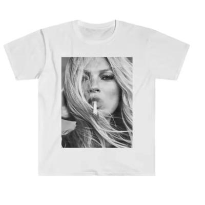 Fashion Icon T-shirts, Kate Moss 90s Shirts, Retro T-shirts, 90s Supermodel T-shirts, Retro Printed Shirts, 90s Model Prints