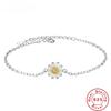 S925 Silver Bracelet Simple Sunflower Small Daisies Chrysanthemum Sunflower Bracelet Jewelry Gift For Women