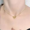 316L Stainless Steel Bowknot Pendant Necklace for Women Trendy Beads Choker Chain Necklace Party Jewelry Accessories