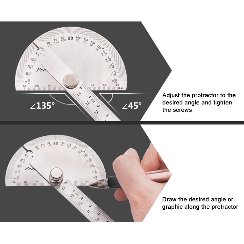 Buy Angle Ruler Gauge Stainless Steel Angle Gauge 180 Degree Semicircle