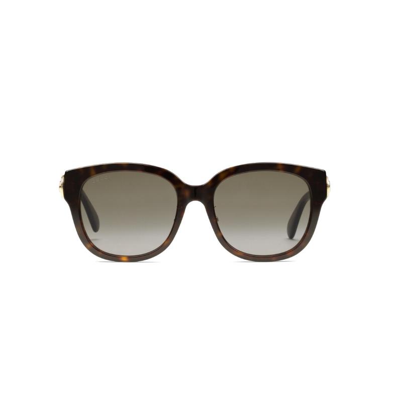 

GUCCI Monogram Acetate Irregular Sunglasses Women s Tortoiseshell F