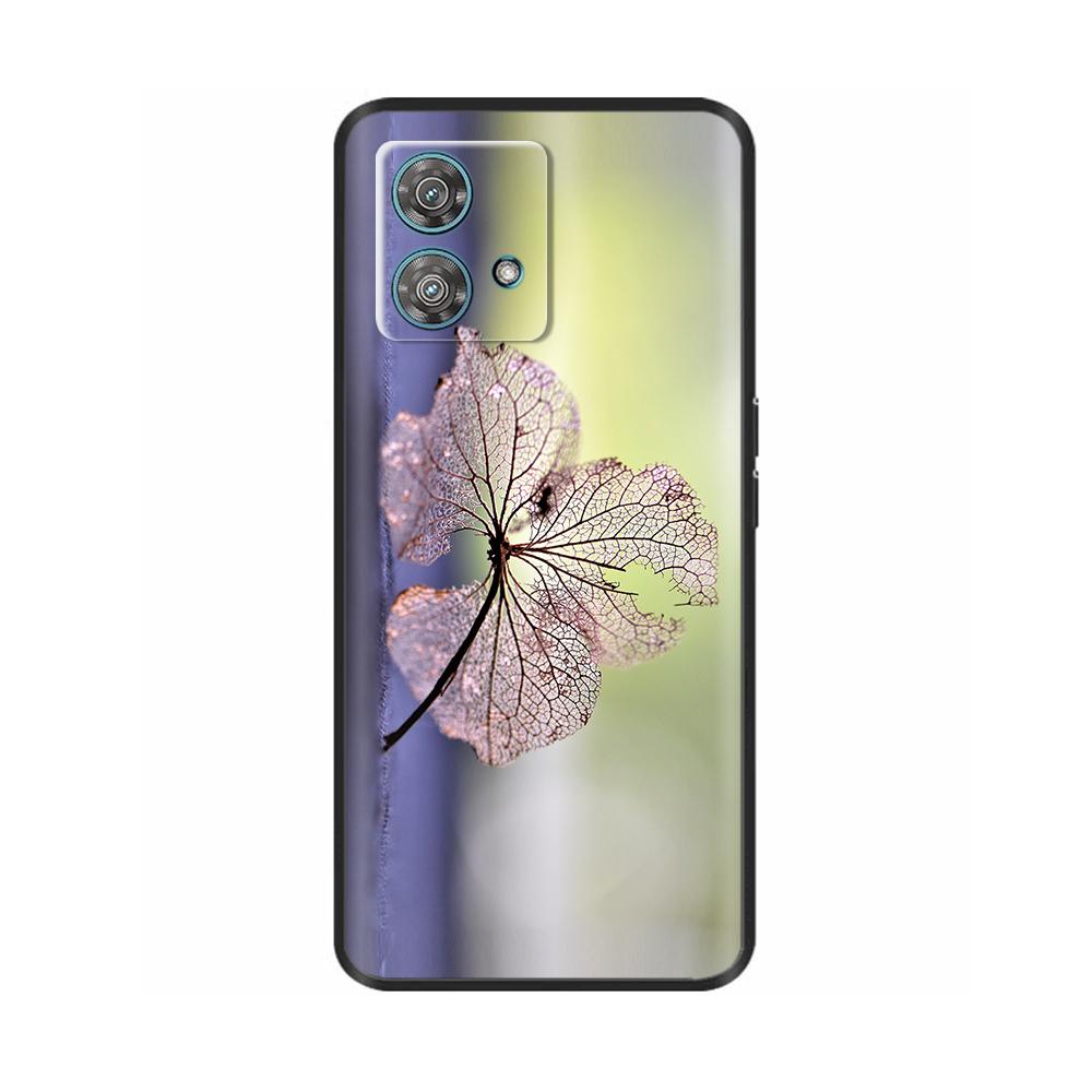 For Motorola Edge 40 Neo Case Cute Soft Black Silicone Phone Back Cover for Moto Edge40 Edge 40 Neo Protective Shell Cases Coque