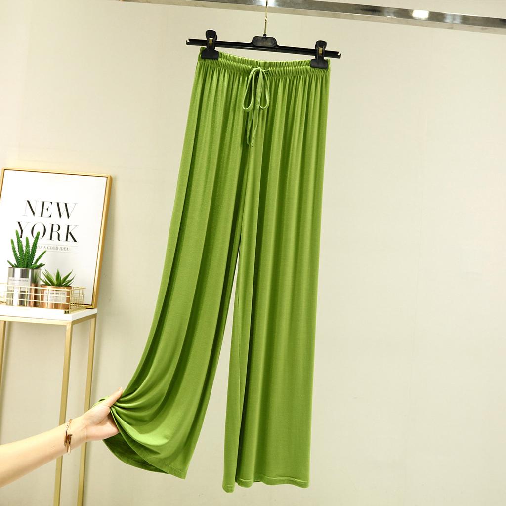 Einfarbig Hohe Taille Frühling Sommer Herbst Gerade Schnürung Dünne Loungehose Elastische Taille Lockere Freizeithose Lässige Yoga-Home-Hose