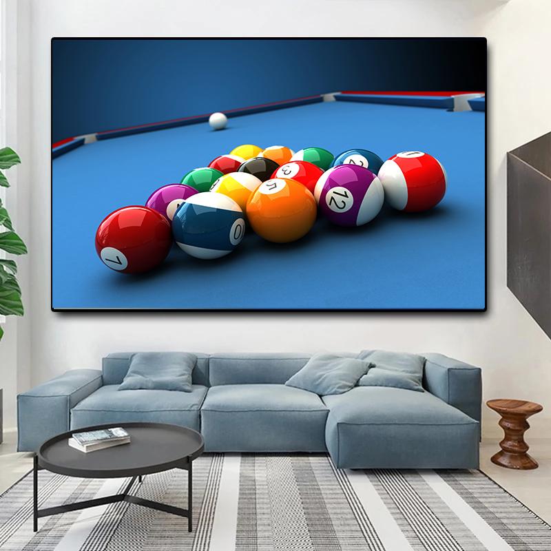 Nordic Modular Sports Billiards Pool Sticks Canvas Painting Posters and Prints Wall Art Pictures Living Room Home Decor No Frame