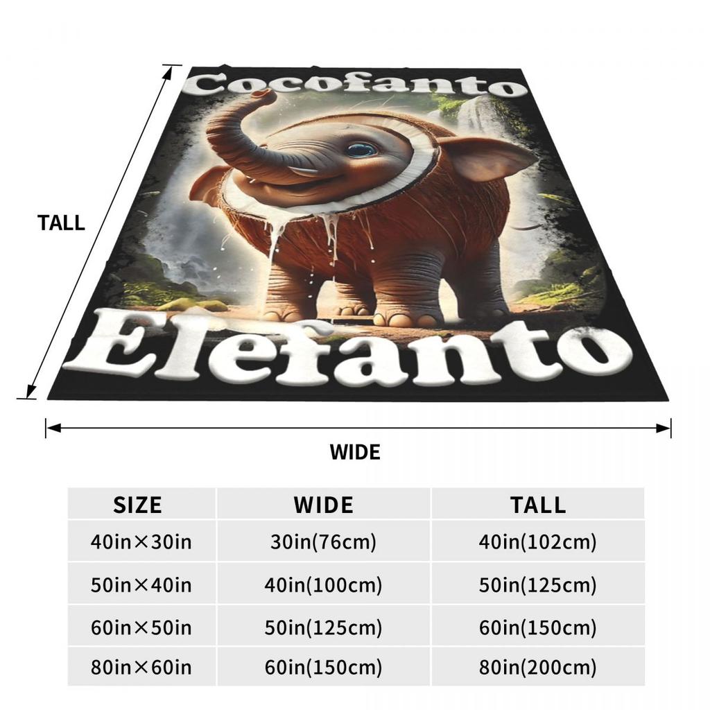 Cocofanto Elefanto Funny Italian Brainrot Meme Humor Gen Z Blanket Warm Soft Print Plush Throw Blanket For Couch Chair Sofa