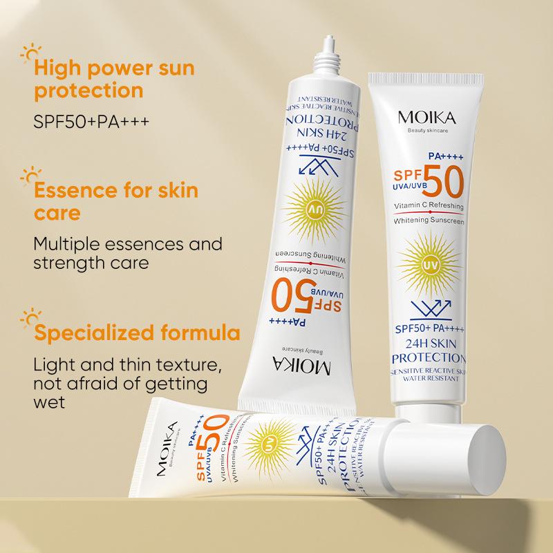 Refreshing Sunscreen SPF 50 PA+++ UV Protection, Non-Greasy, Suitable for the Whole Body, Ideal for Outdoor Activities and Travel, 4-Pack