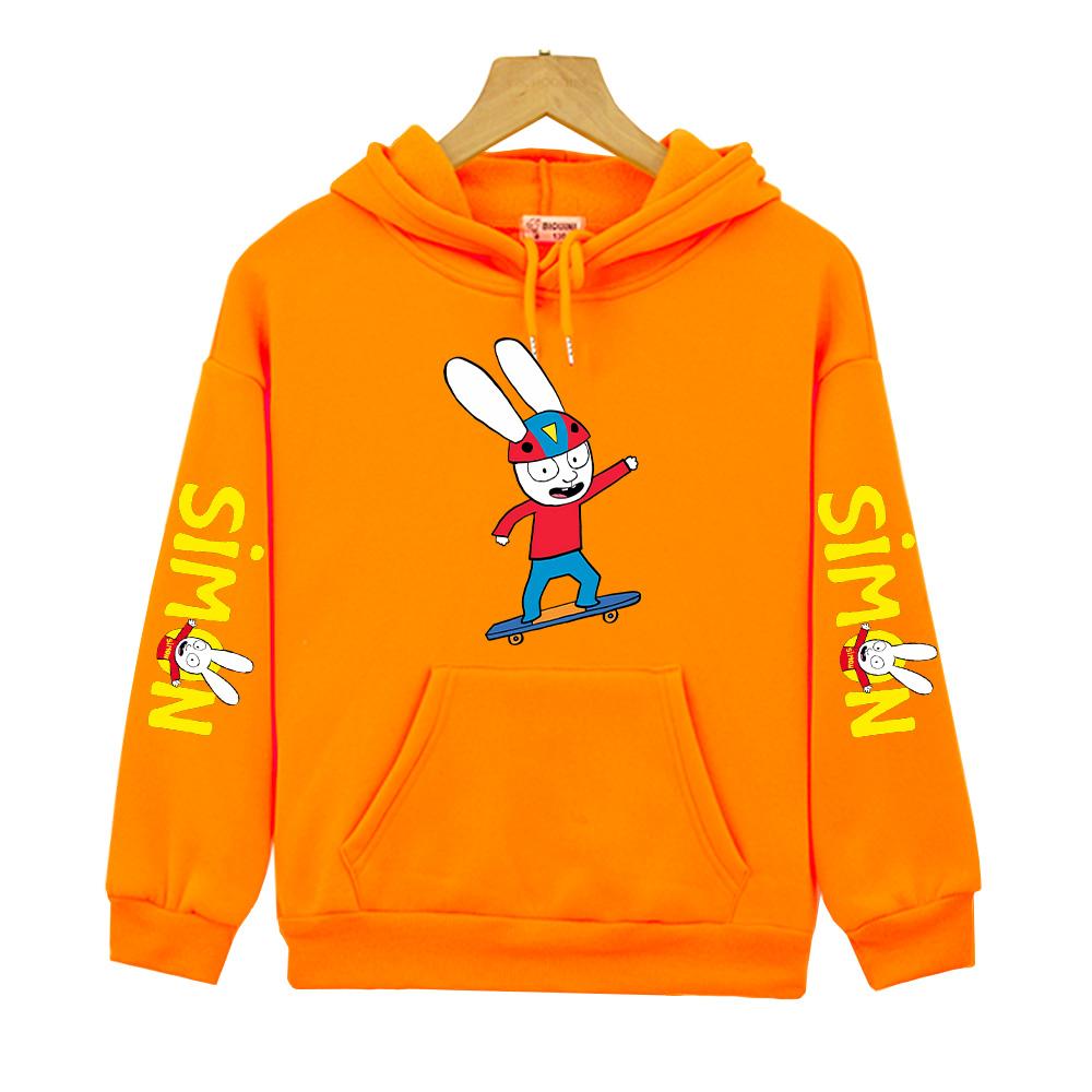 Simon Super Rabbit Skateboarding Sweatshirts Autumn Winter Clothing Fashion Children's Hoodies Loose Pullovers