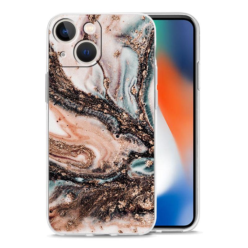 Priehľadný kryt na telefón pre iPhone 17 16 15 14 13 12 11 Pro Max Plus 17 AIR Nárazuvzdorný mäkký TPU obal Vintage mramorový Capas