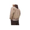 Li Ning Badfive Letter Print Knitted Sports American Vintage Winter Baseball Jacket Men Jackets Light-Glaze-Brown AFMT017-1