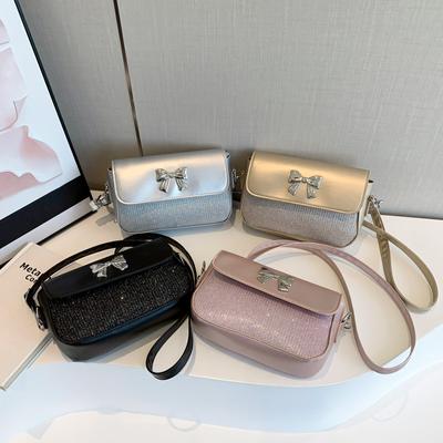 New Summer High-value Niche Retro Shoulder Bag Casual Trendy Small Square Bag Bow Popular Crossbody