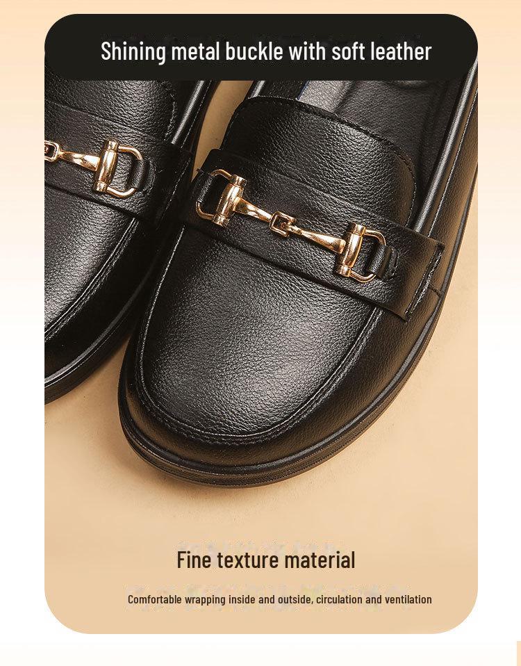 Äkta Läder Mjuk Sula Damskor, Vår/Höst Nötskinn Komfort för Medelålders och Äldre, Stor Storlek Finns.