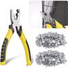 Wire Cage Buckle Pliers with 600 Wire Cage Clips Fasten Clips Buckle Clamp Tool Fence C Clip Pliers for Bird Quail Rabbit Chicken