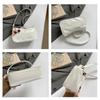 Women'S Pu Leather Handbag Versatile Fashion Solid Color Cherry Pendant Shoulder Bag Casual Commuting Bag Girl Underarm Bag