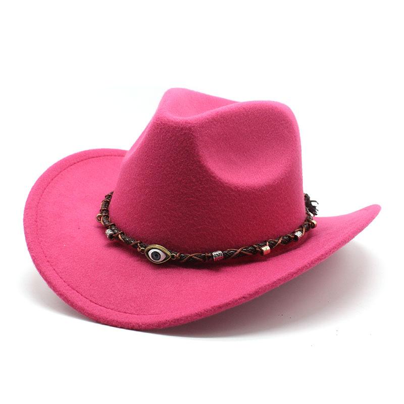 Versatile Western Cowboy Hat Rolled Brim Hat Men'S And Women'S Tibetan Top Hat