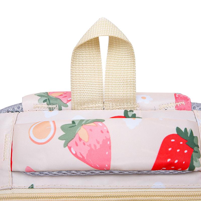Strawberry Print Backpack Set Student Three-Piece Schoolbag Women's Large Capacity Water-Repellent Graffiti Backpack