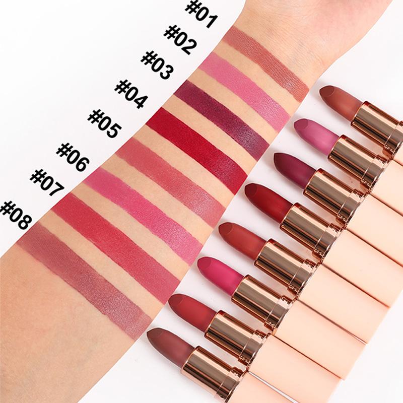 HANDAIYAN 8 Nude Velvet Lipstick Sexy Charm Texture Lipstick Waterproof Non-stick Cup Matte Lip Gloss