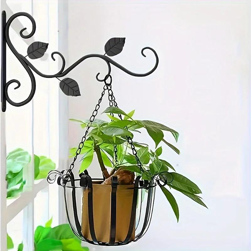 Heavy Duty 2 Pack Hanging Plant Bracket Wall Hook Wall Mount Plant Hangers for Indoor Outdoor Flower Baskets & Bird Feeders