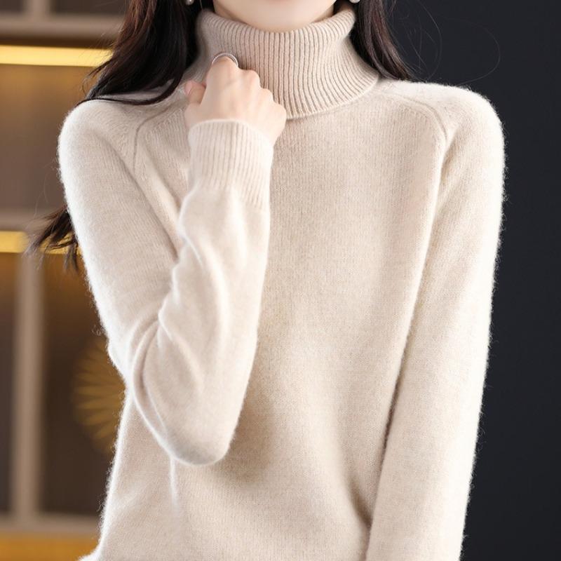 Autumn and Winter New Style Women's High Neck Sweater Casual Warm Loose-Fitting Top