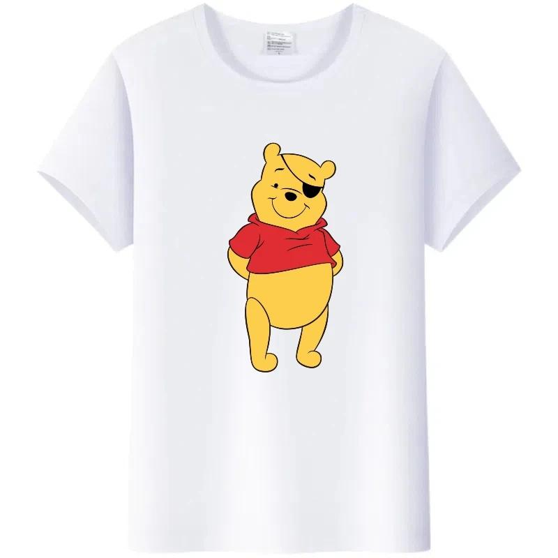 Cute Summer Blouses White Tees Harajuku Tshirt Gothic Clothes Tops Cartoon Pooh Tigger Graphic T-shirt Unisex
