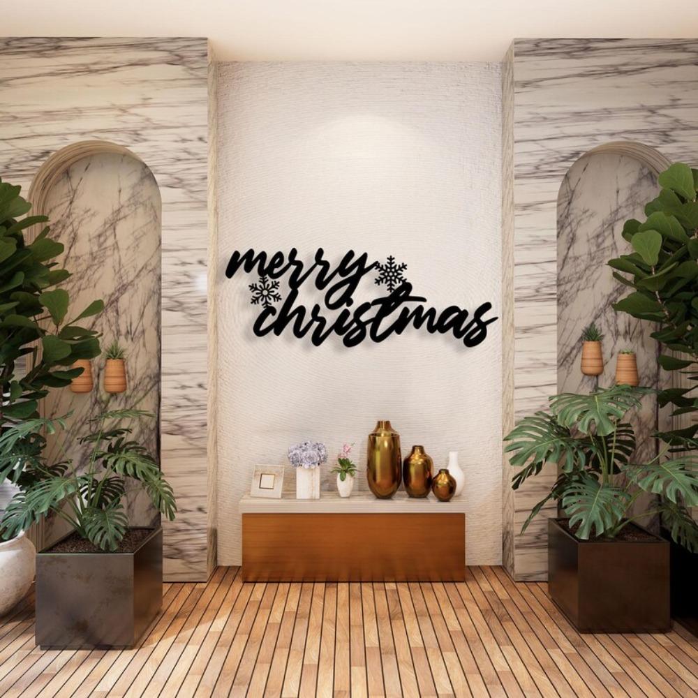 3D Merry Christmas Metal Wall Art Home Decor