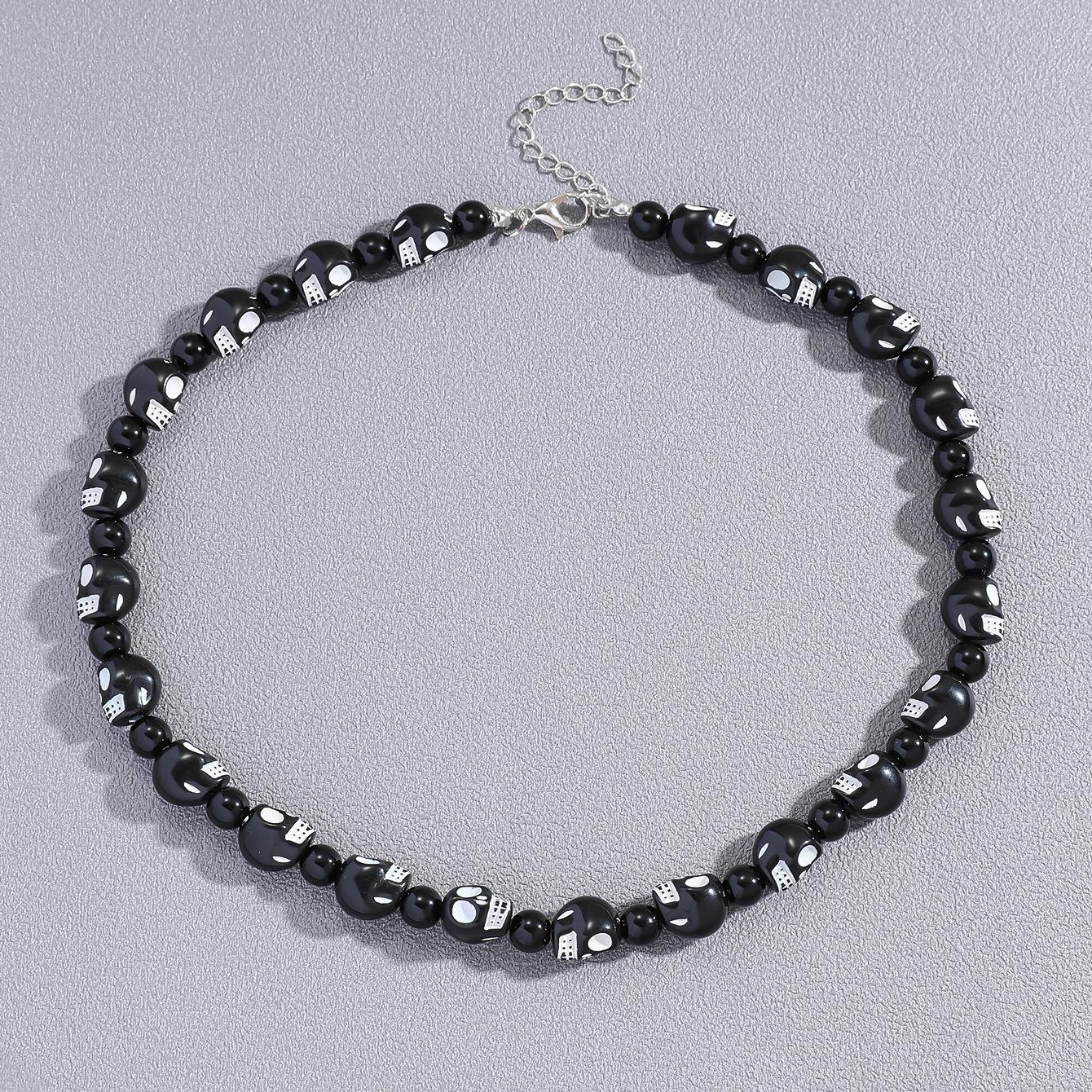 

Acrylic Unique Skull Necklace With Regular Chain Accessories Fashionable StyleA