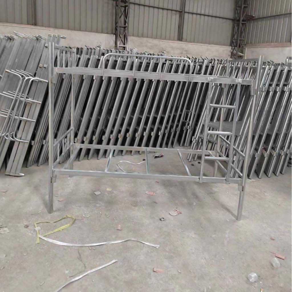 Double-Decker Wrought Iron Bunk Bed for Dorms and Construction Sites