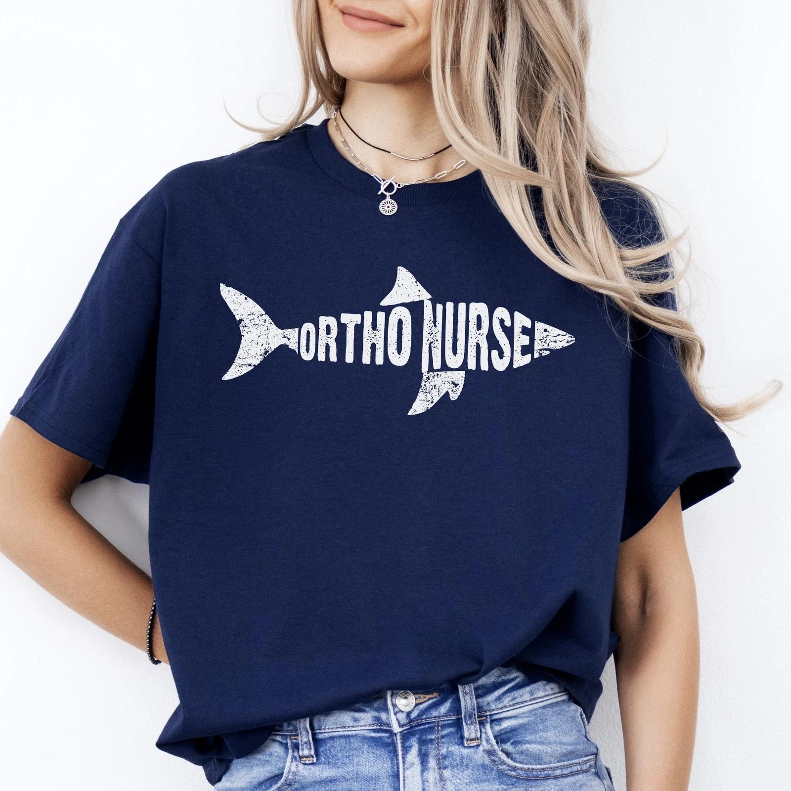 Ortho nurse Shark T-Shirt Orthopedics Nurse Florida Unisex Tee Black Navy Dark H 4XL