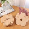 8PCS/SET Reusable Flower Wood Coasters Non-Slip Tea Mug Pad Solid Wood Insulation Mat  Office