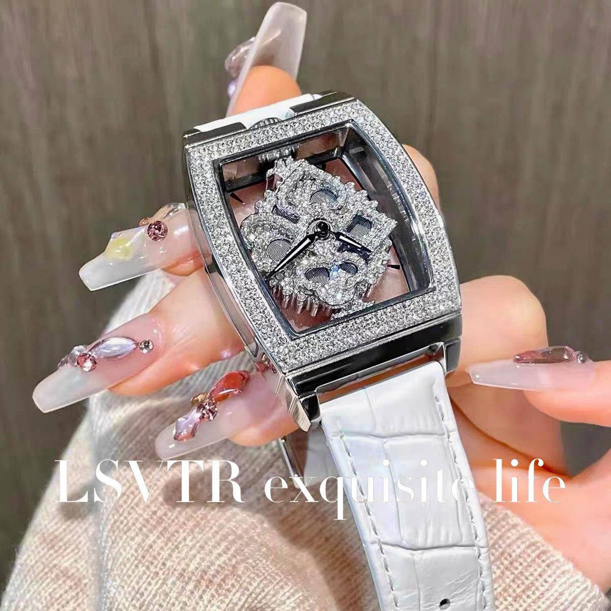 Barrel-Shaped Goddess Poker Diamond Watch for Women
