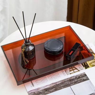 Bandejas Acrílicas Simples Nórdicas Mesa de Centro Decorativa Marrón Organizador de Tazas de Café Taza de Café Decoración de Baño Set de Lavado Bandeja de Almacenamiento