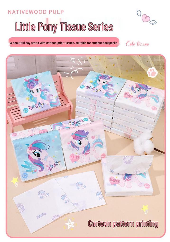 Student Portable Colored Printed Facial Tissues - 40 Pulls, 120 Sheets