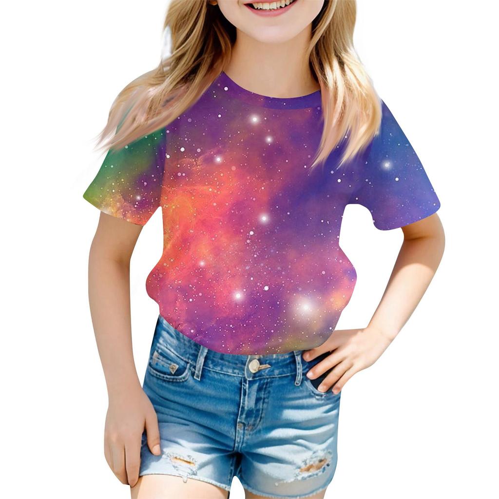 Children's Fashion Casual Short Sleeve Easter Bunny Printed Round Neck Short Sleeve T-Shirt Top