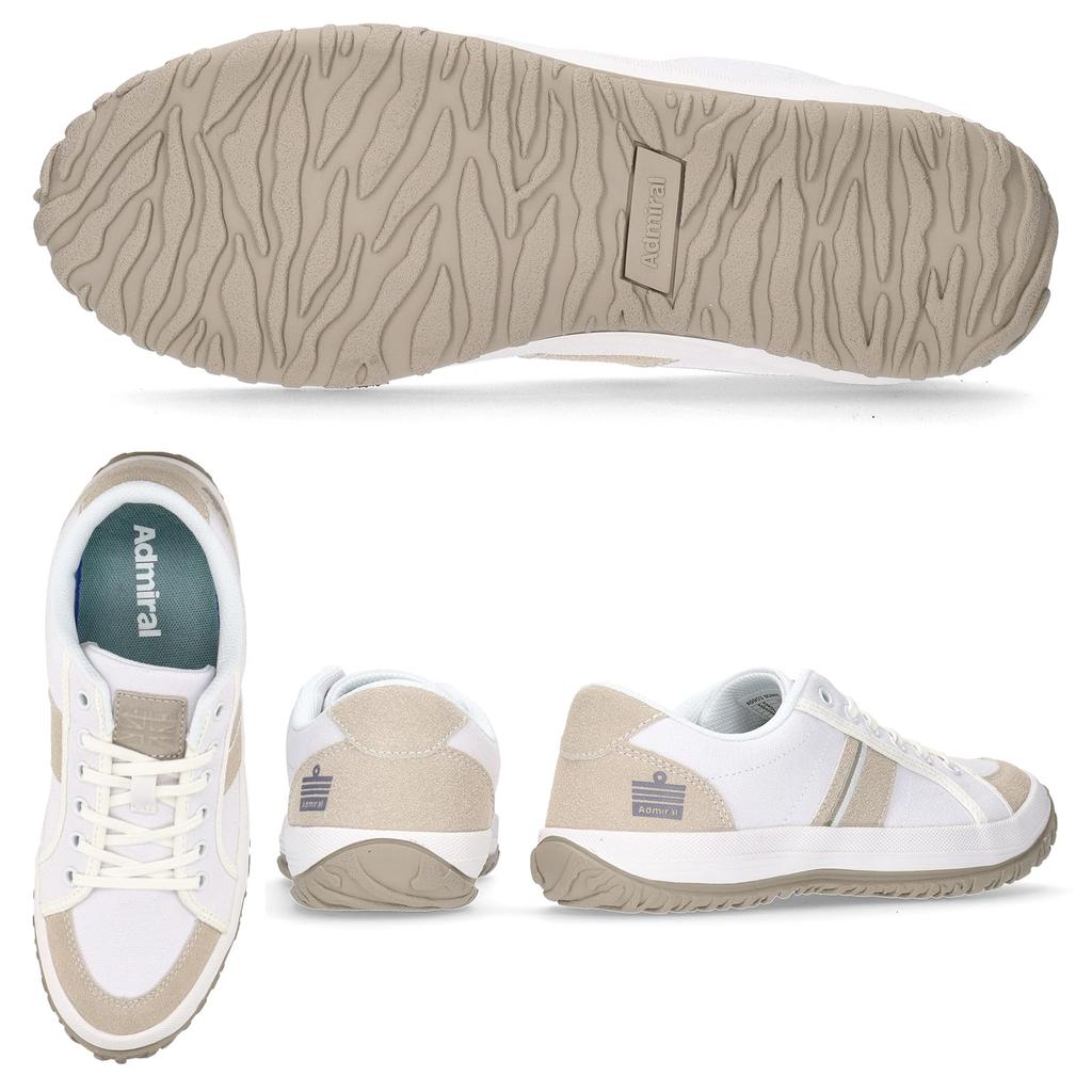 Admiral Sports BONNIE AD903 Women's Sneakers, White, Size 24.5cm