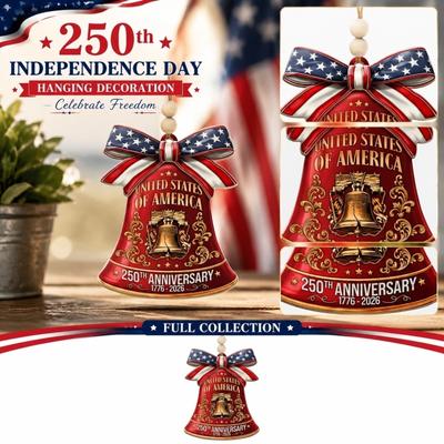 2D Acrylic 250th Anniversary Hanging Ornament Independence Day Themed Decorative Hanging Ornament for Celebration and Home Decor
