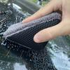 Lucullan Rubber Tire Shine Sponges Multi-Purpose Mesh and Microfiber Applicator Pad For Glass Scrubing and Drying