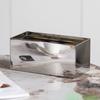 Stainless Steel Tissue Box, Luxurious Metal Rectangular Tissue Box Ornament, Modern Living Room and Kitchen Tissue Storage Box