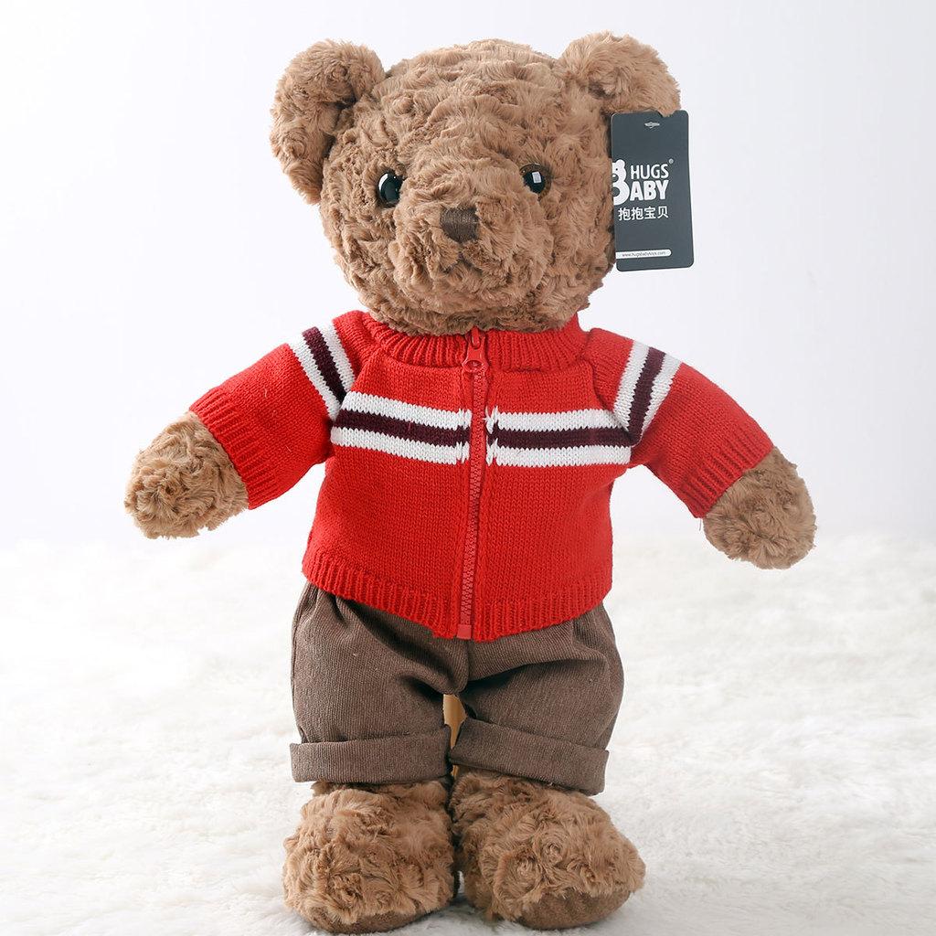 

Cute Striped Sweater Brown And Beige Teddy Bear Plush Toy For Girls Home Decor RedBear,40cm