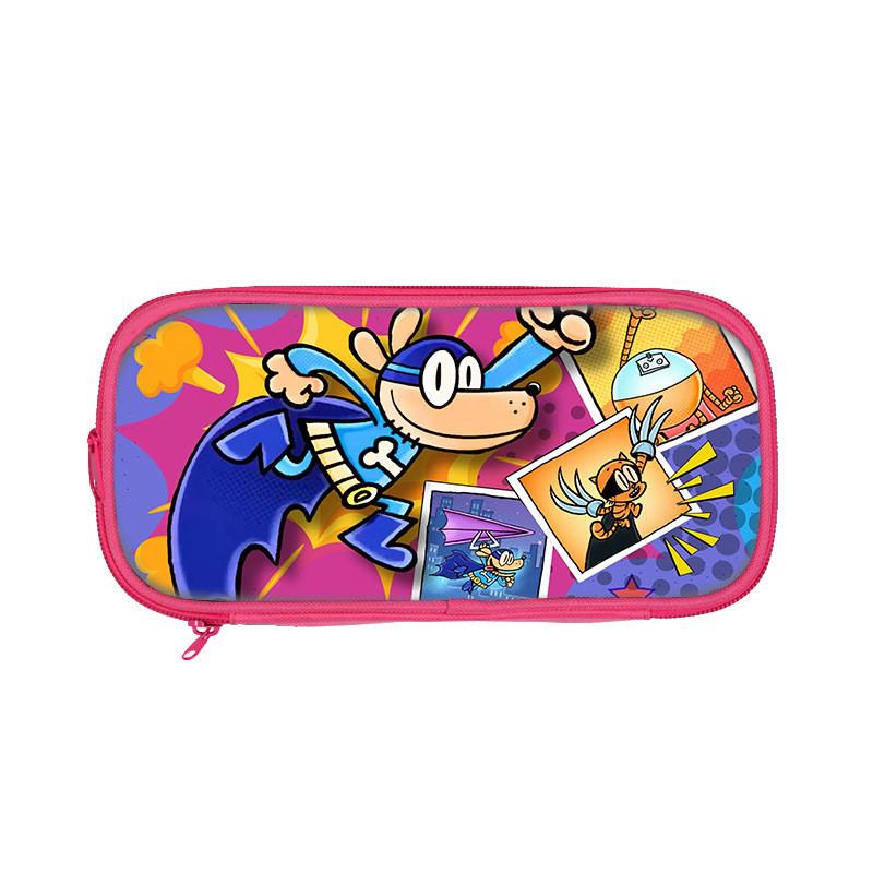Dog Mans Cat Cartoon School Pen Bag With Durable Polyester For Elementary Students