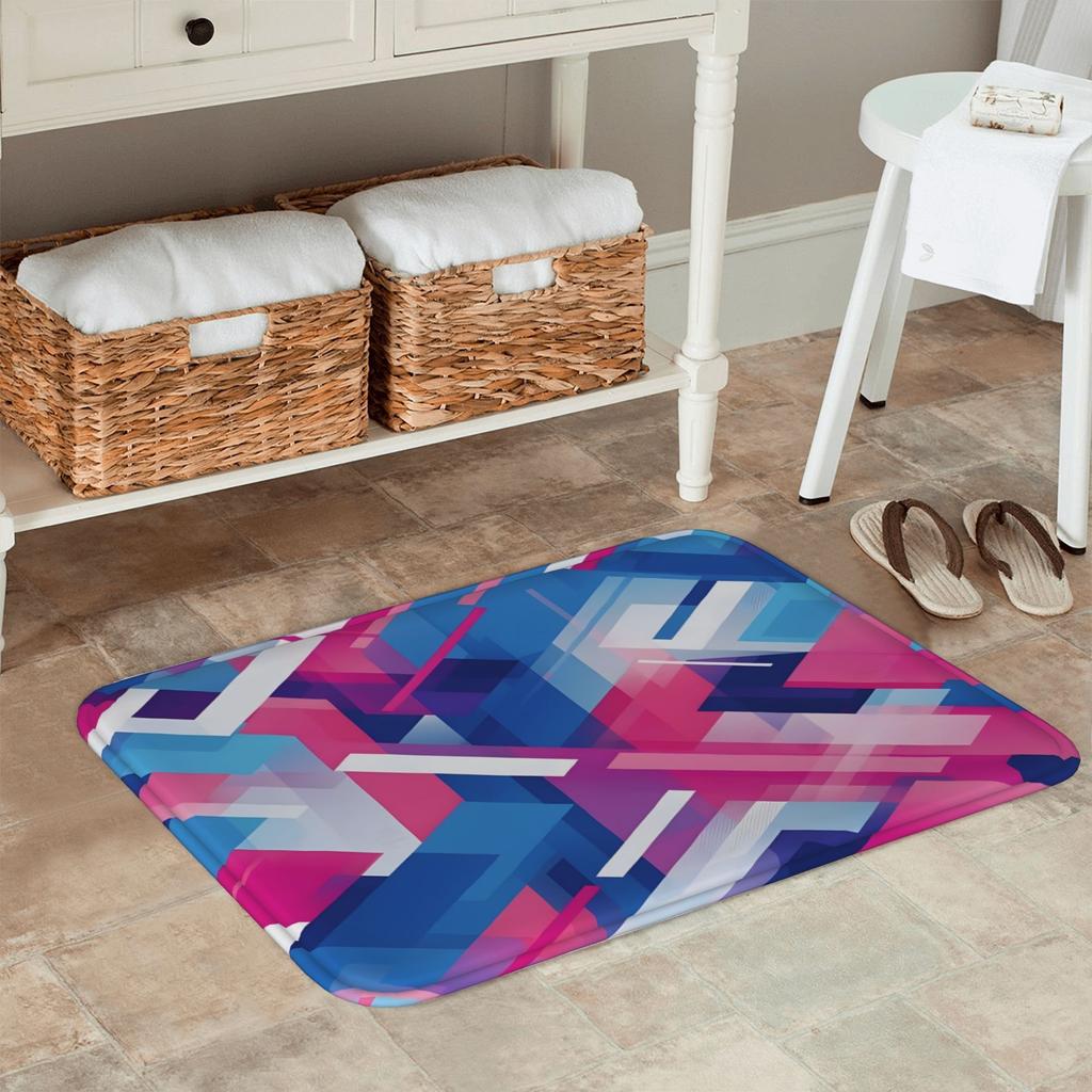 C1P Blur effect Pattern Kitchen Rug Non-Slip Door Mat Pop design Bathroom Rug Bath Mat Carpet for Home Sink Laundry Decoreeree