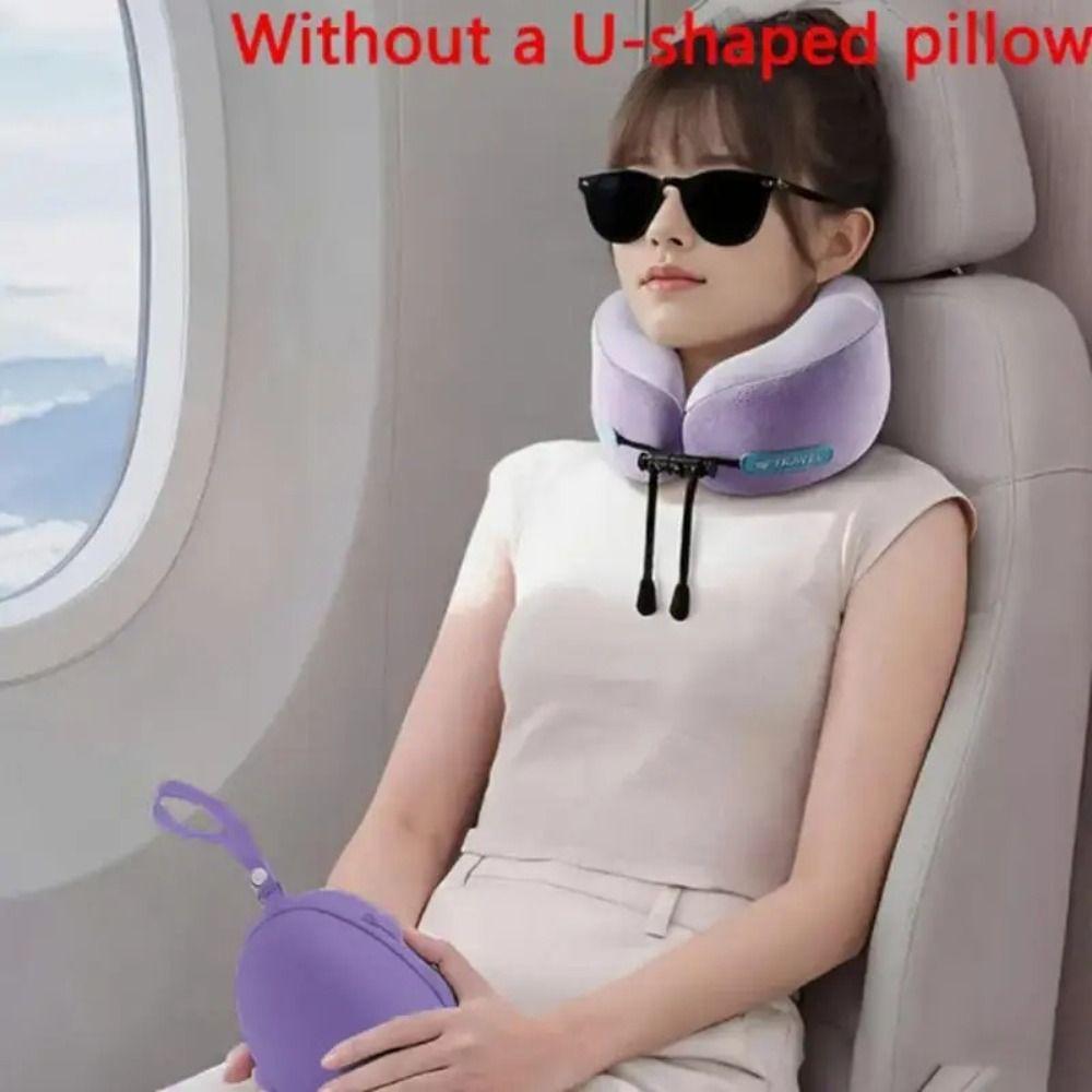 Portable EVA Memory Foam Neck Pillow Bag PU Colorful Cervical Support Pillow Box Nap Pillow Storage Box Office Use