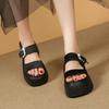 Fashion 8CM High Platform Sandals Women Summer Breathable High Heels Ladies Leather Sneakers Wedges Chunky Slippers Sandalias Mujer