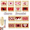 Romantic Red Strawberry Tai Chi Eyes Cat Star Golden Charm Links 9mm Bracelets Bangle Stainless Steel Girls' DIY Making Gifts